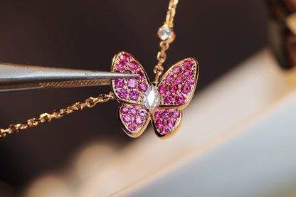 [Marin-Jewelry]BUTTERFLY RED DIAMOND Marin-Jewelry GOLD NECKLACE