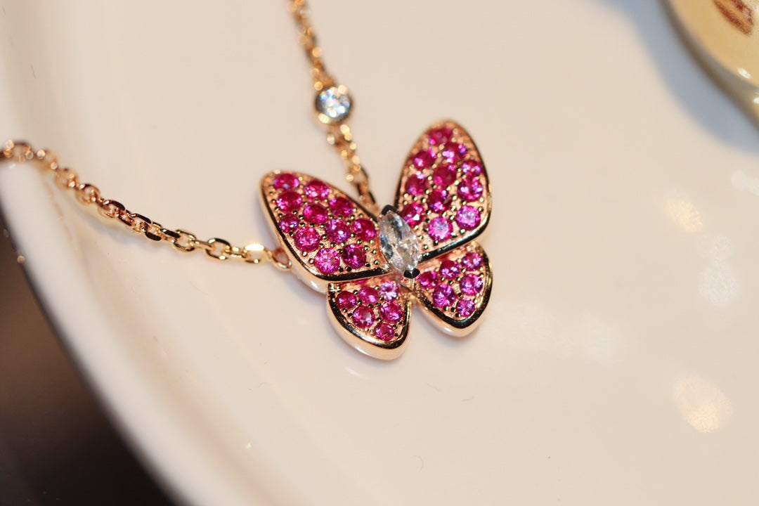 [Marin-Jewelry]BUTTERFLY RED DIAMOND Marin-Jewelry GOLD NECKLACE