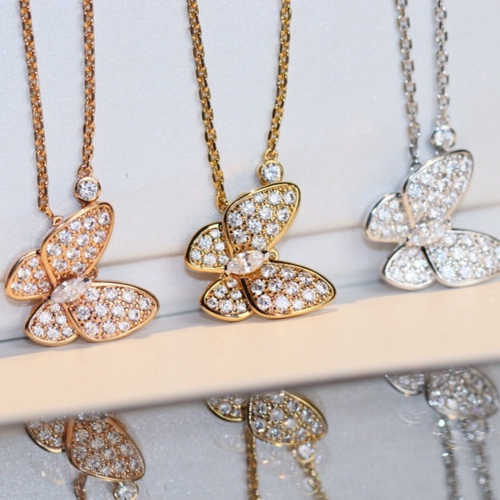 [Marin-Jewelry]BUTTERFLY DIAMOND NECKLACE