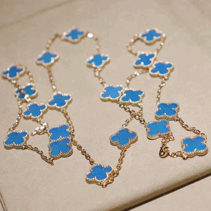 [Marin-Jewelry]CLOVER 20 MOTIFS TURQUOISE GOLD