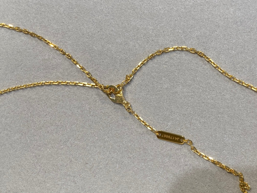[Marin-Jewelry]CLOVER 25MM NECKLACE GOLD CARNELIAN