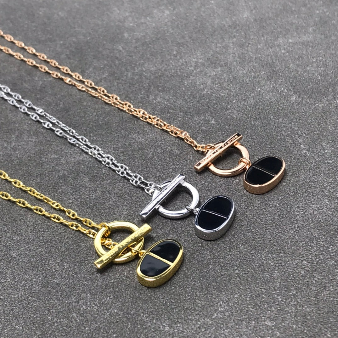 [Marin-Jewelry]CHAINE VERSO BLACK CERAMIC  NECKLACE