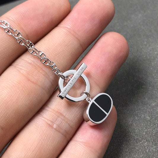 [Marin-Jewelry]CHAINE VERSO BLACK CERAMIC  NECKLACE