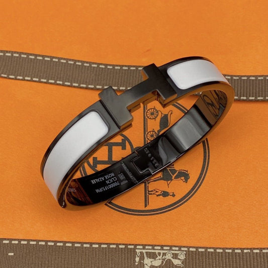 [Marin-Jewelry]H BRACELET 12MM BLACK WHITE CERAMIC