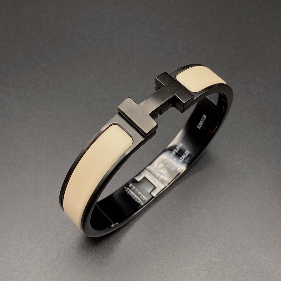 [Marin-Jewelry]H BRACELET 12MM BLACK BEIGE CERAMIC