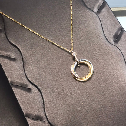 [Marin-Jewelry]TRINITY SILVER GOLD PINK GOLD NECKLACE