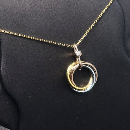 [Marin-Jewelry]TRINITY SILVER GOLD PINK GOLD NECKLACE