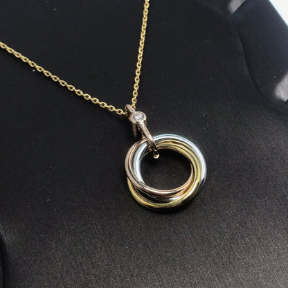 [Marin-Jewelry]TRINITY SILVER GOLD PINK GOLD NECKLACE