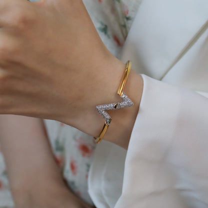 [Marin-Jewelry]VOLTE UPSITE DOWN GOLD DIAMOND BRACELET