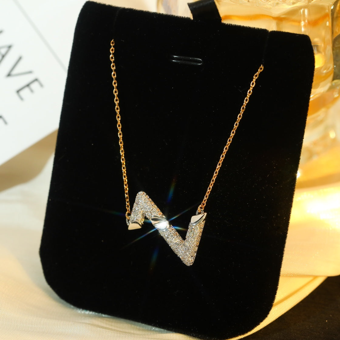 [Marin-Jewelry]VOLT SILVER DIAMOND PEDANT NECKLACE