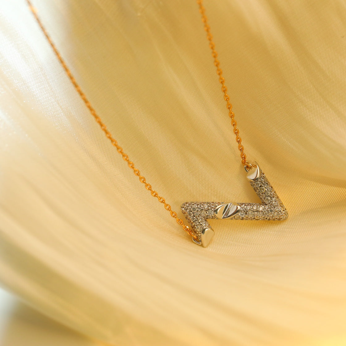 [Marin-Jewelry]VOLT SILVER DIAMOND PEDANT NECKLACE