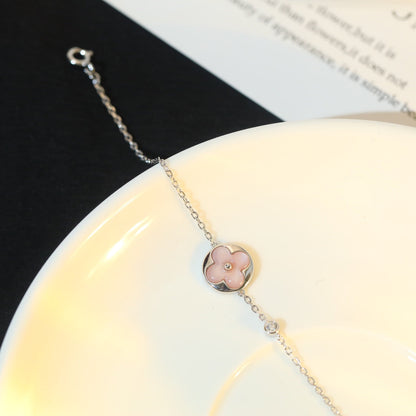 [Marin-Jewelry]SUN MOTIF PINK MOP SILVER BRACELET
