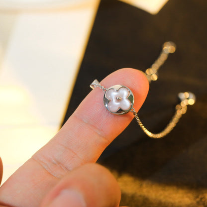 [Marin-Jewelry]SUN MOTIF PINK MOP SILVER BRACELET