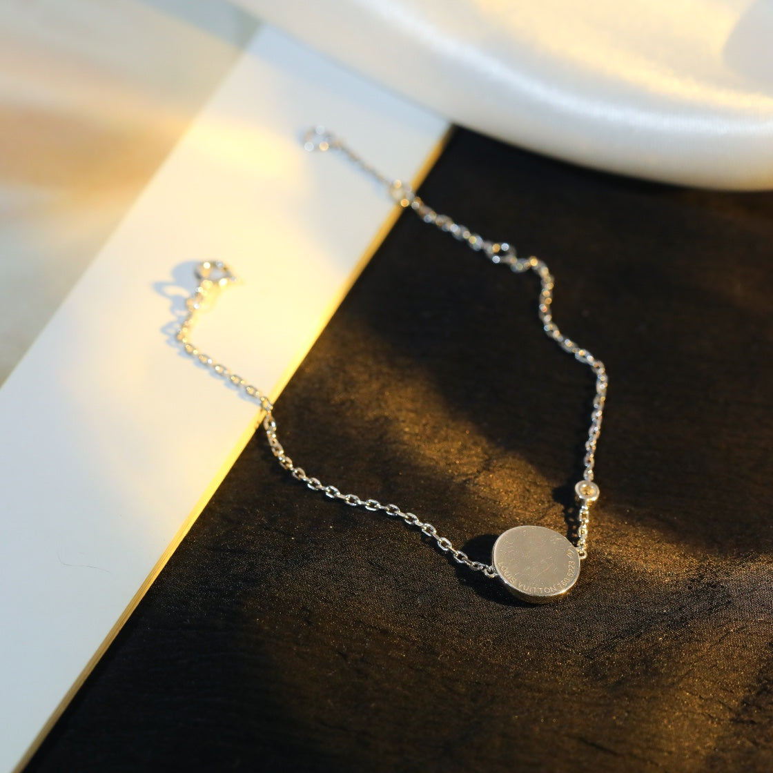 [Marin-Jewelry]SUN MOTIF PINK MOP SILVER BRACELET