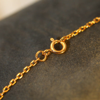 [Marin-Jewelry]SUN PEDANT PINK GOLD 1 DIAMOND NECKLACE