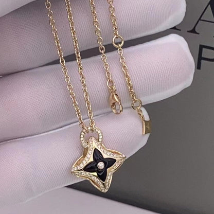 [Marin-Jewelry]STAR PEDANT PINK GOLD DIAMOND NECKLACE
