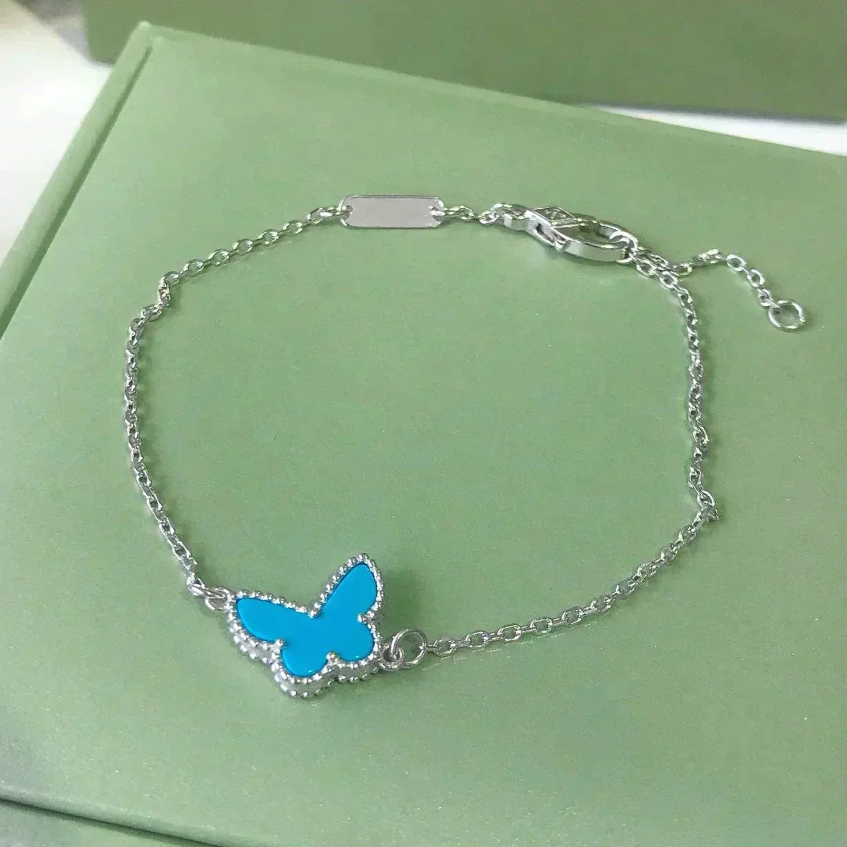 [Marin-Jewelry]BUTTERFLY TURQUOISE BUTTERFLY BRACELET SILVER