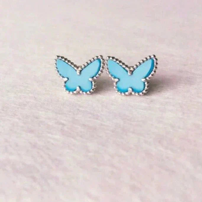 [Marin-Jewelry]BUTTERFLY TURQUOISE EARRINGS SILVER