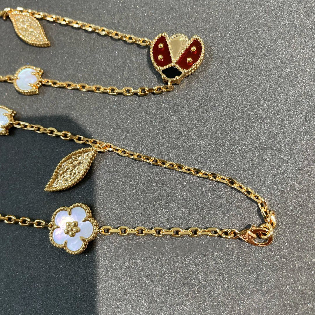 [Marin-Jewelry]LUCKY SPRING 15 MOTIFS GOLD NECKLACE