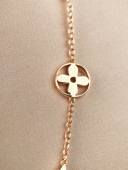 [Marin-Jewelry]STAR AND SUN 7 MOTIFS GOLD BRACELET