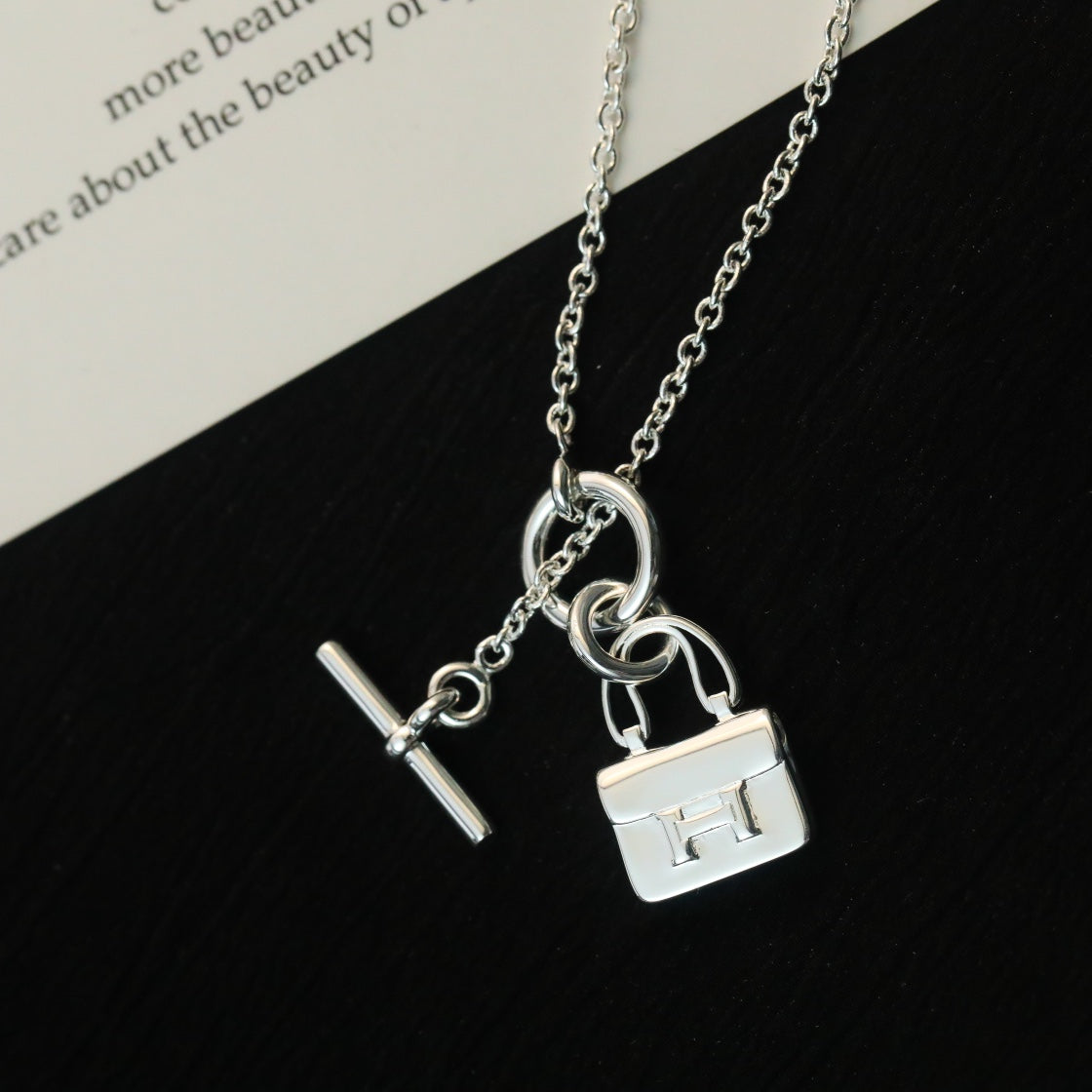 [Marin-Jewelry]POP H PEDANT SILVER NECKLACE