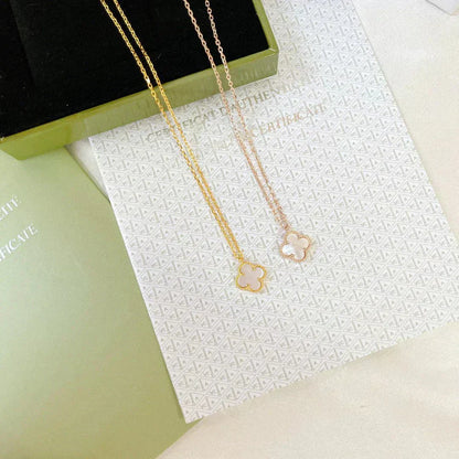 [Marin-Jewelry]CLOVER MINI 9.5MM WHITE MOTHER-OF-PEARL NECKLACE