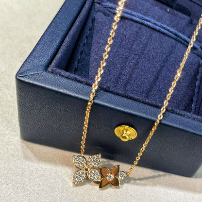 [Marin-Jewelry]STAR BLOSSOM NECKLACE PINK GOLD DIAMONDS