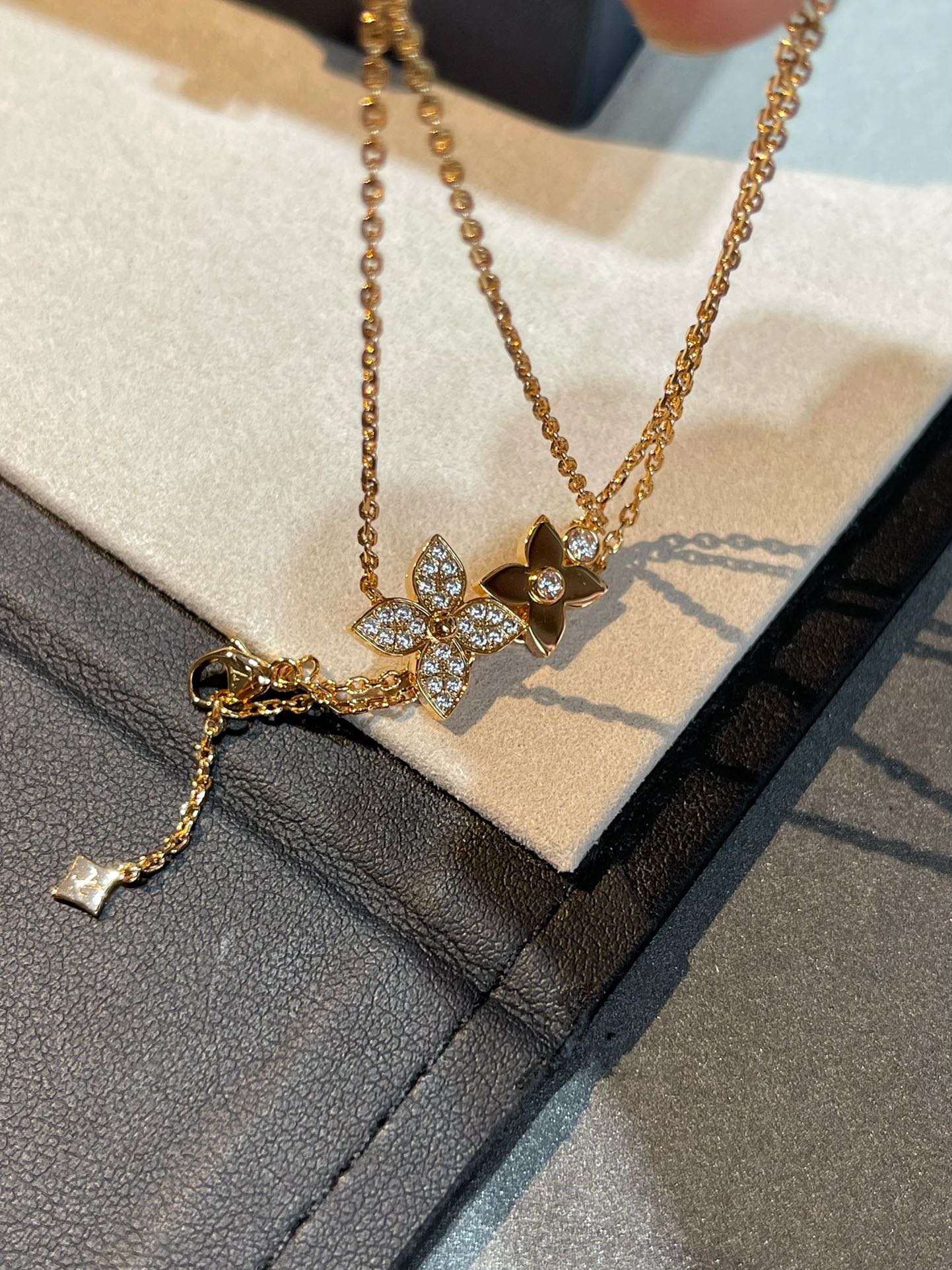 [Marin-Jewelry]STAR BLOSSOM NECKLACE PINK GOLD DIAMONDS