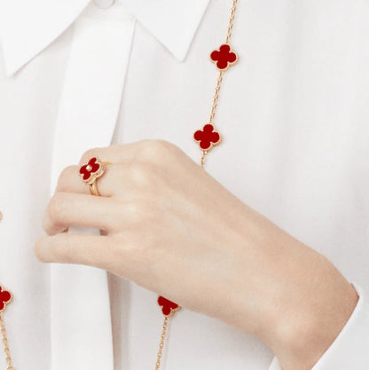[Marin-Jewelry]CLOVER CARNELIAN RING Marin-Jewelry GOLD DIAMOND