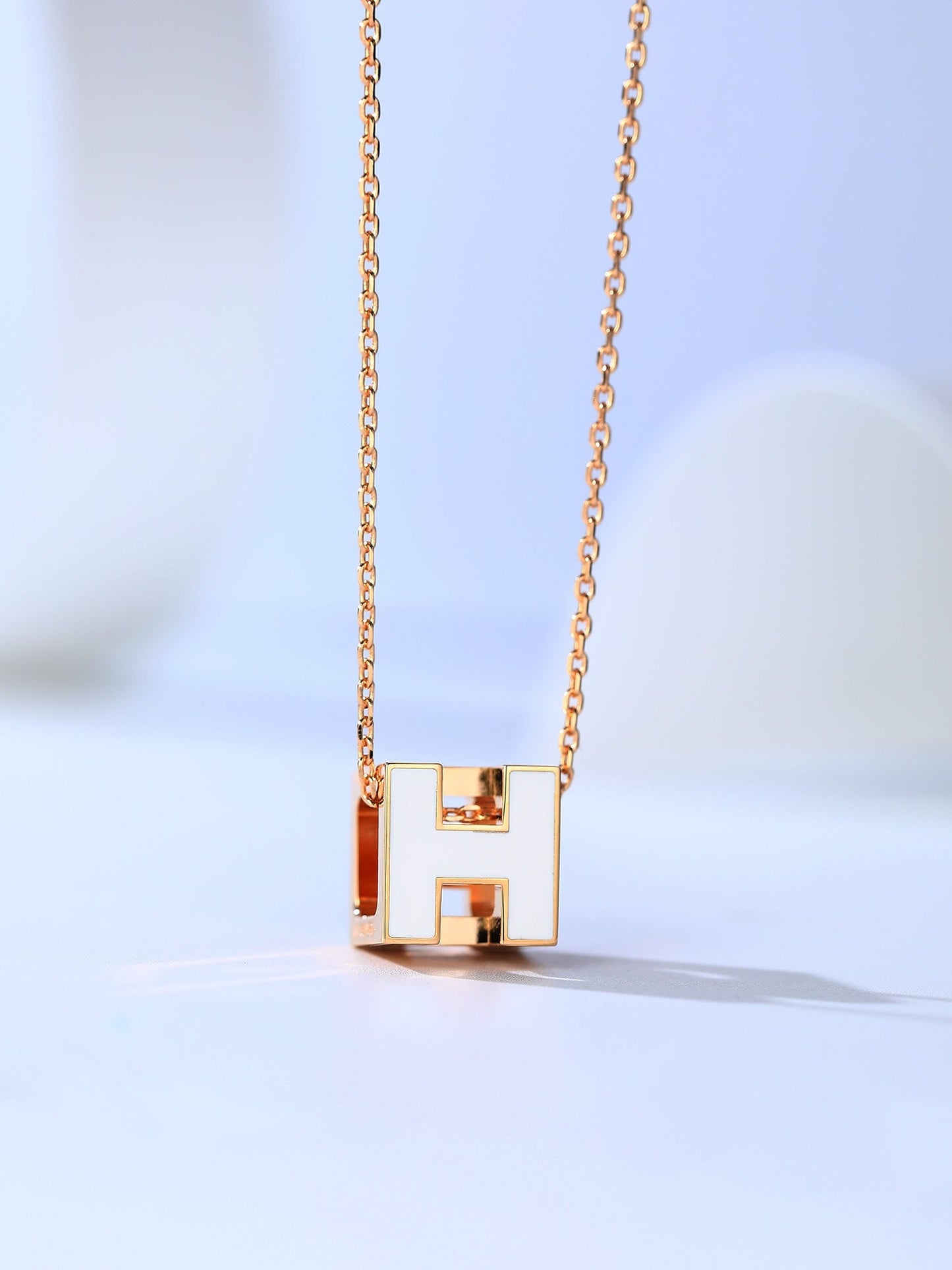 [Marin-Jewelry]H CAGE PINK GOLD NECKLACE