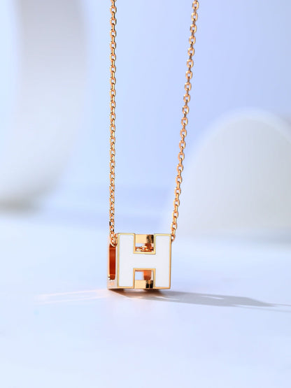 [Marin-Jewelry]H CAGE PINK GOLD NECKLACE