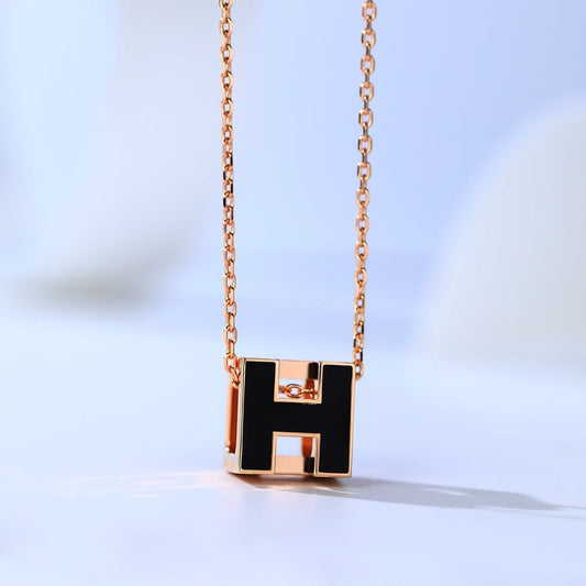 [Marin-Jewelry]H CAGE PINK GOLD NECKLACE