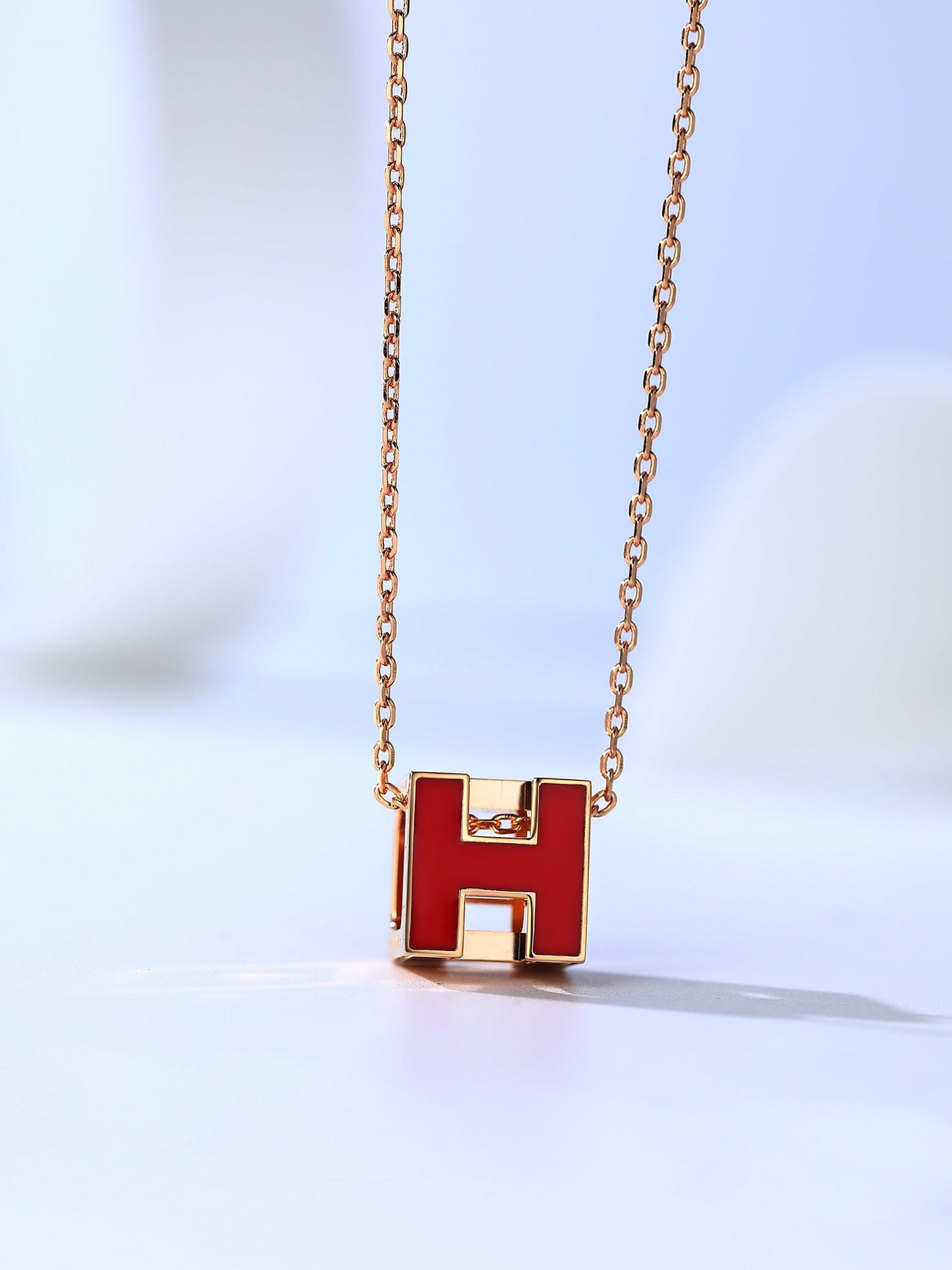 [Marin-Jewelry]H CAGE PINK GOLD NECKLACE