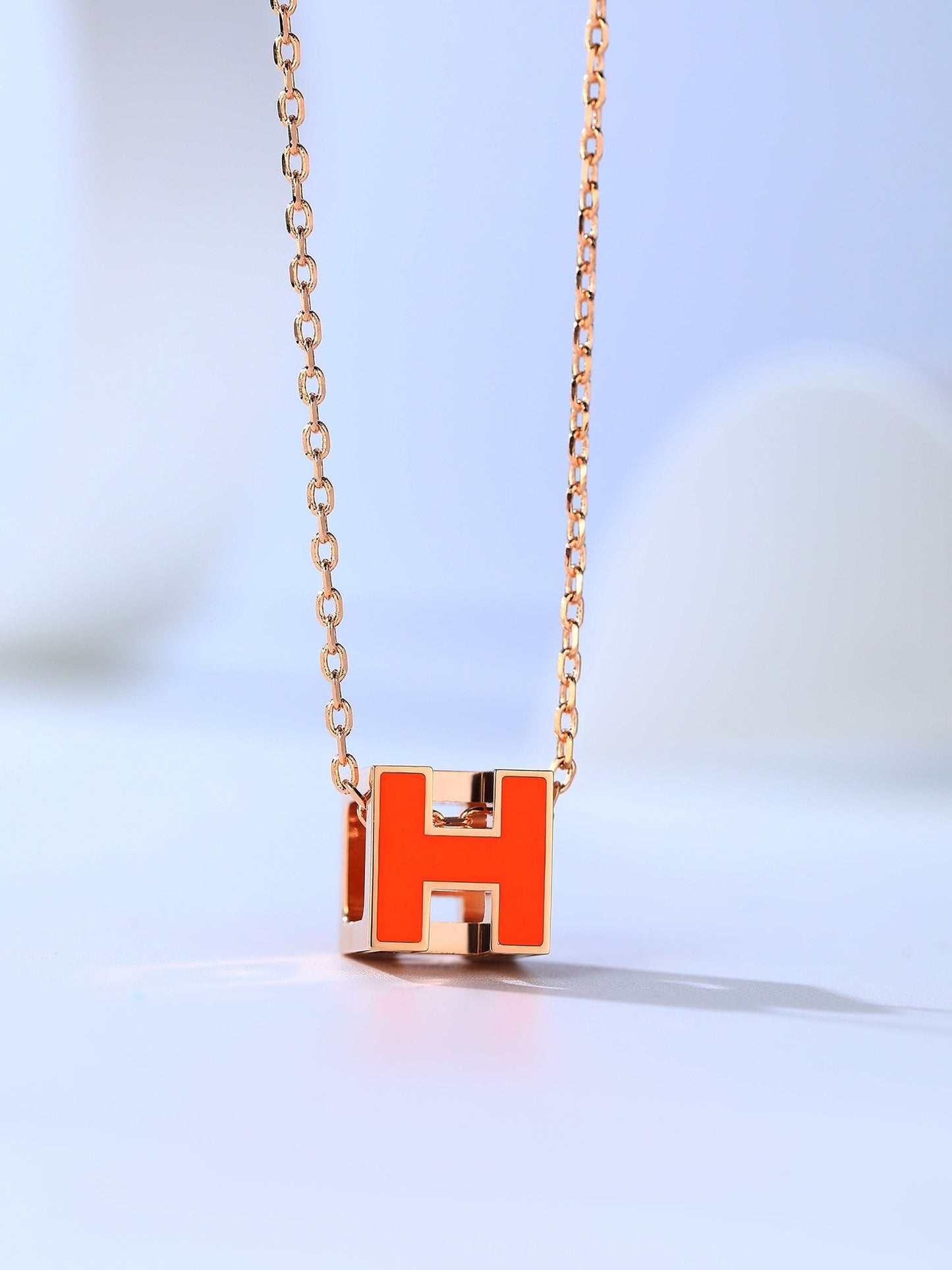 [Marin-Jewelry]H CAGE PINK GOLD NECKLACE