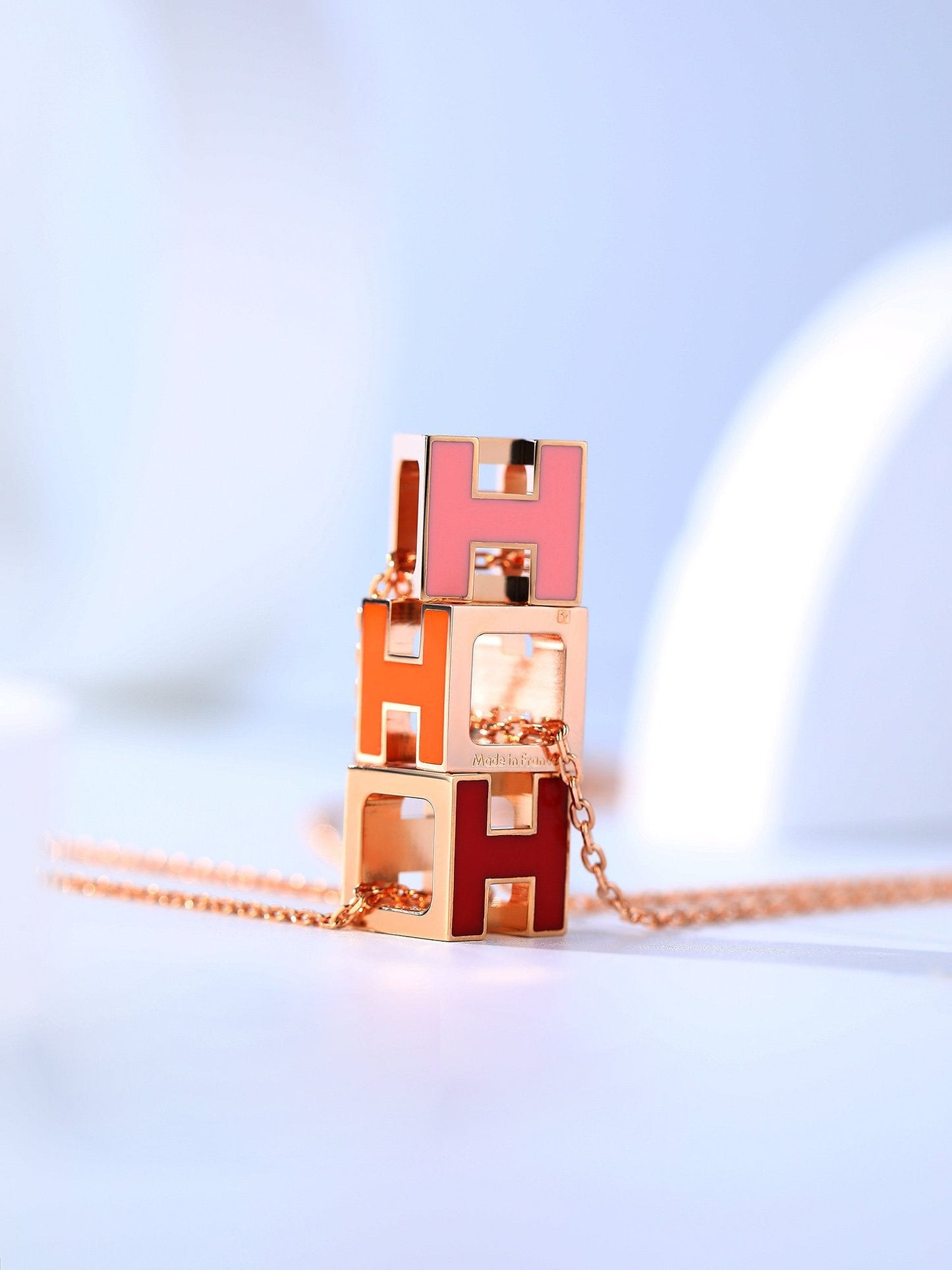 [Marin-Jewelry]H CAGE PINK GOLD NECKLACE