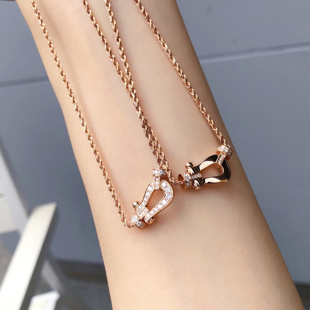 [Marin-Jewelry]FORCE 10 PINK GOLD DIAMOND NECKLACE
