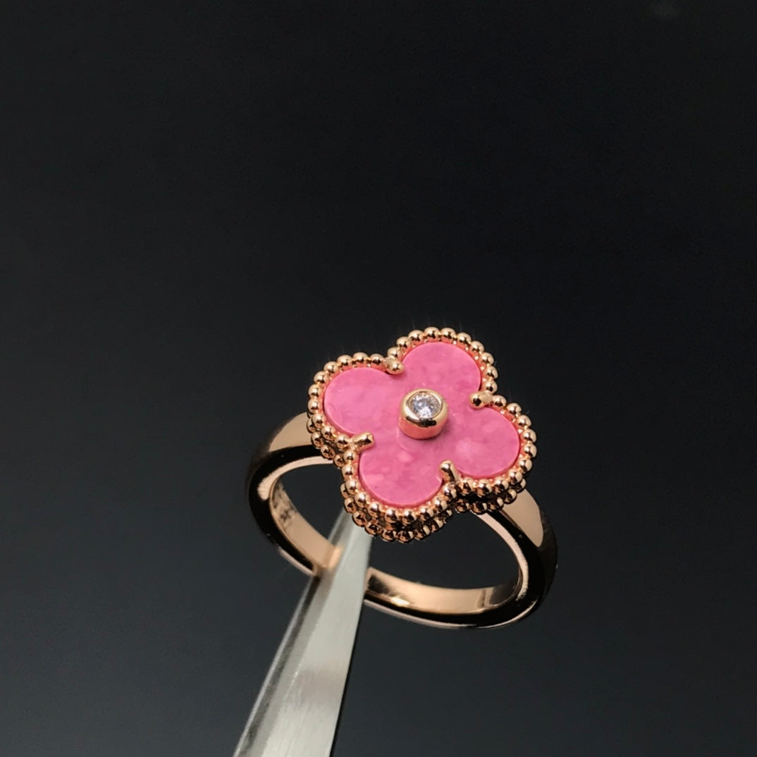 [Marin-Jewelry]CLOVER RHODONITE Marin-Jewelry GOLD RING