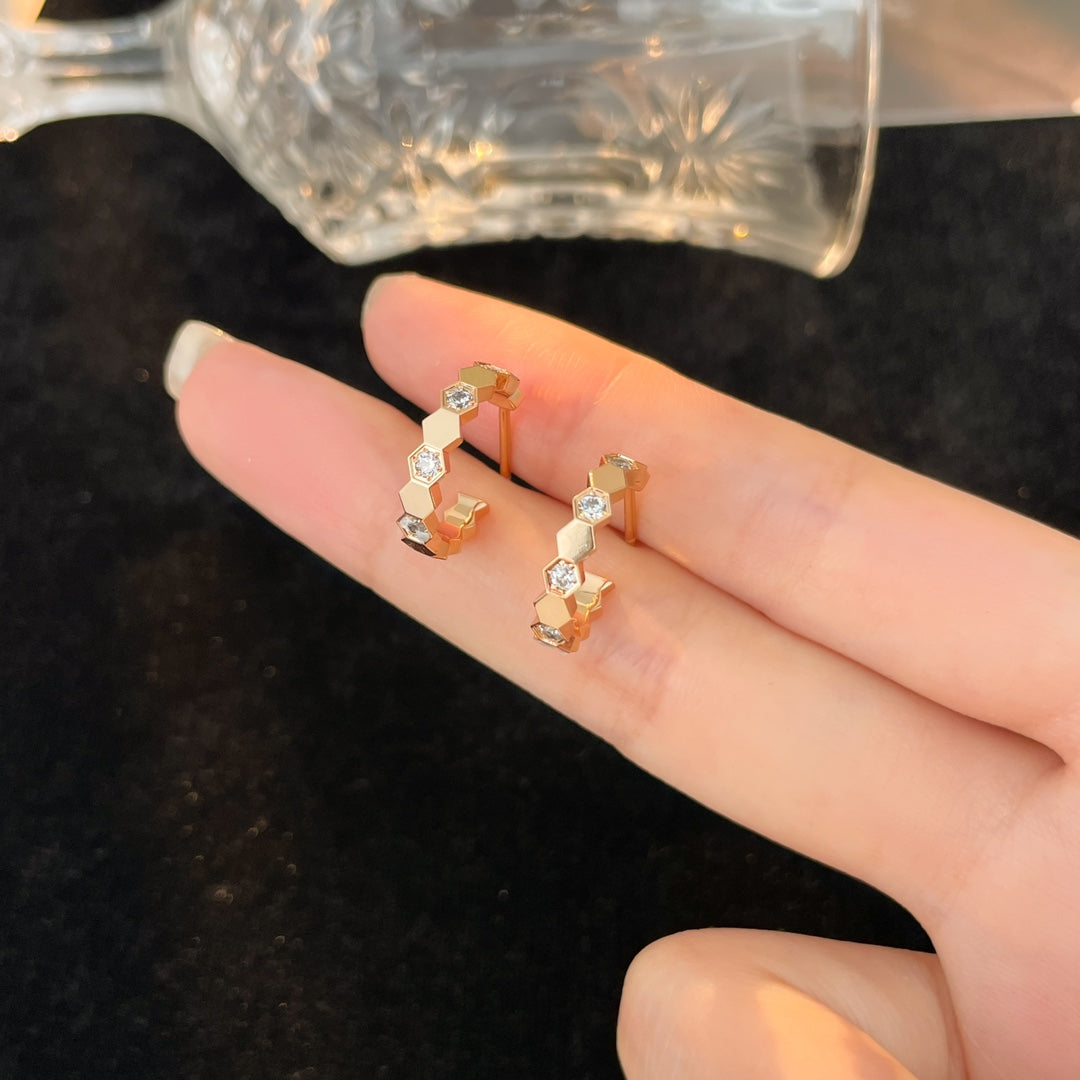 [Marin-Jewelry]BEE LOVE DIAMOND HOOP EARRINGS
