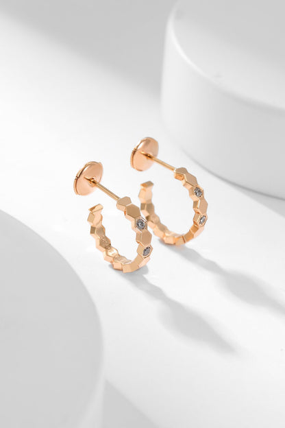 [Marin-Jewelry]BEE LOVE DIAMOND HOOP EARRINGS
