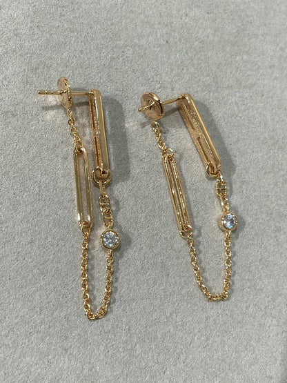 [Marin-Jewelry]CHAINE CHAOS DIAMOND DROP EARRINGS