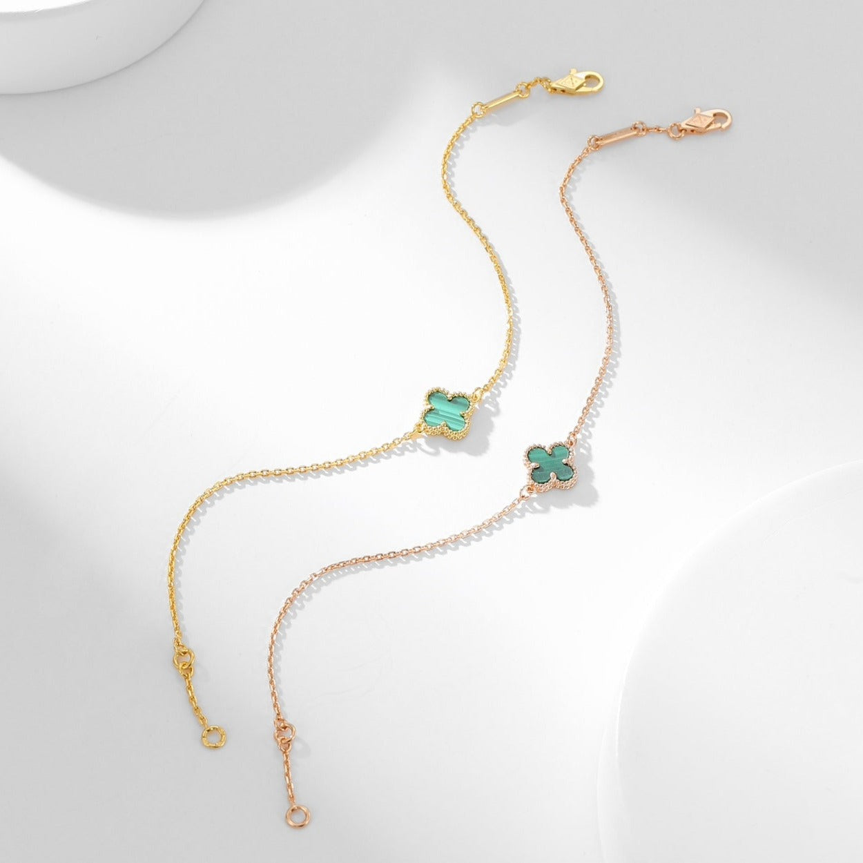 [Marin-Jewelry]CLOVER BRACELET MALACHITE 1 MOTIF