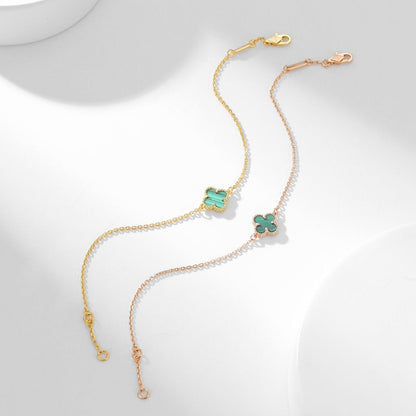 [Marin-Jewelry]CLOVER BRACELET MALACHITE 1 MOTIF