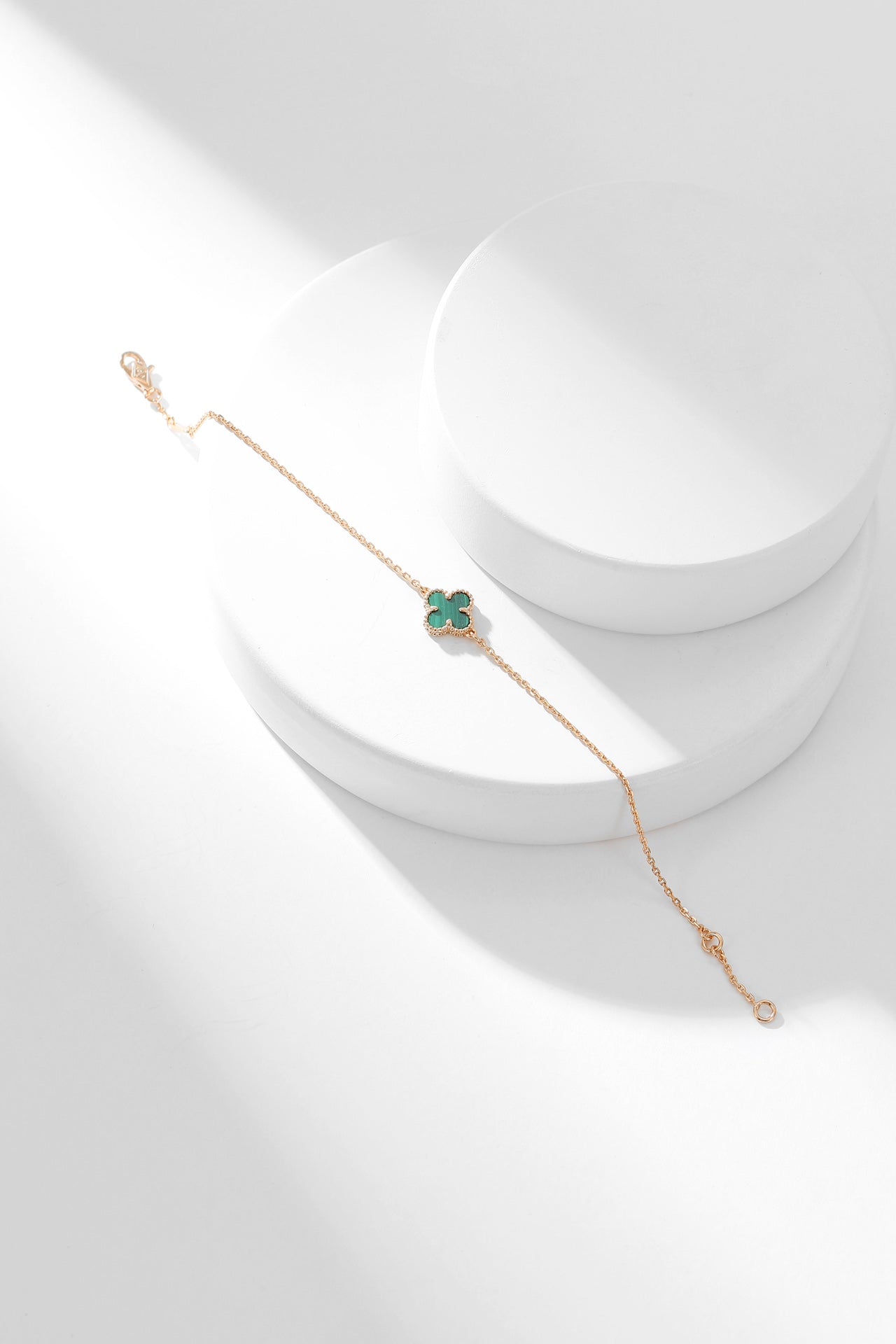 [Marin-Jewelry]CLOVER BRACELET MALACHITE 1 MOTIF