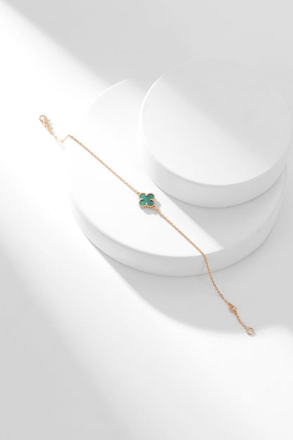 [Marin-Jewelry]CLOVER BRACELET MALACHITE 1 MOTIF