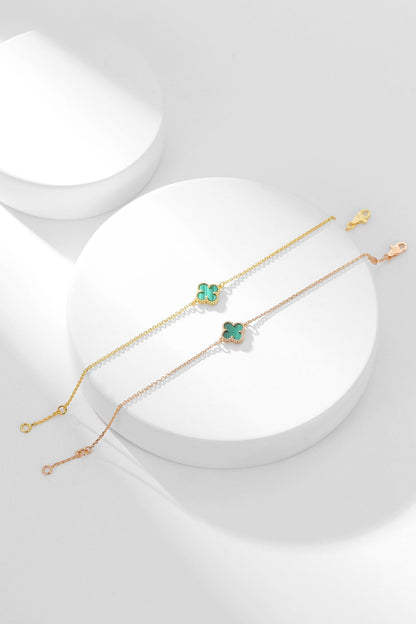 [Marin-Jewelry]CLOVER BRACELET MALACHITE 1 MOTIF