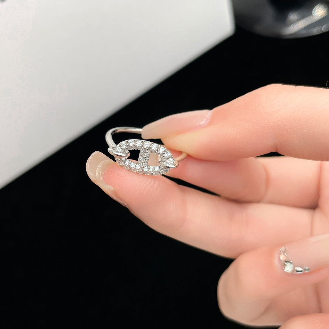 [Marin-Jewelry]RONDE SMALL SILVER DIAMOND RING