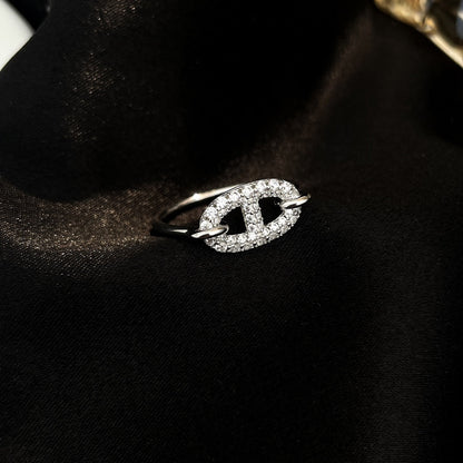 [Marin-Jewelry]RONDE SMALL SILVER DIAMOND RING