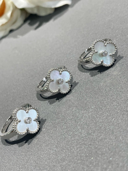 [Marin-Jewelry]CLOVER SILVER MOP DIAMOND RING