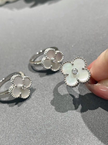 [Marin-Jewelry]CLOVER SILVER MOP DIAMOND RING