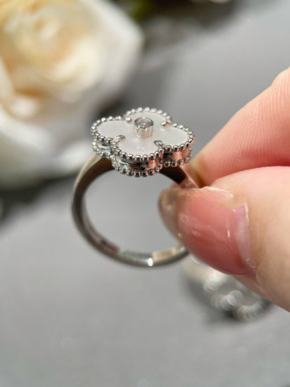 [Marin-Jewelry]CLOVER SILVER MOP DIAMOND RING